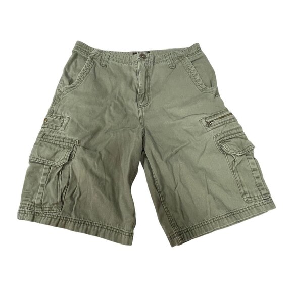 No Boundaries Other - Mens No Boundaries Cargo Shorts 32 Olive Green 100% Cotton